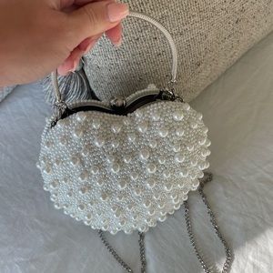 Ever New Bridal exclusive heart grab handle bag in pearl